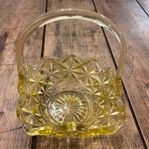 Vintage Indiana Glass Co. | Monticello Yellow Mist Basket
